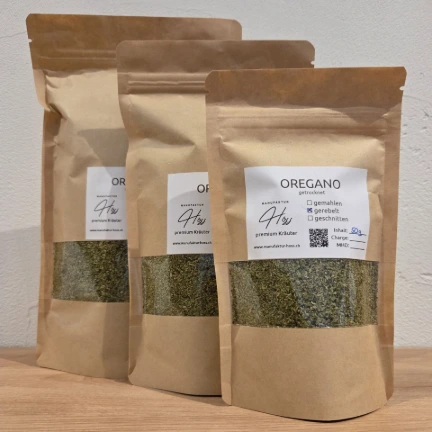 getrockneter Oregano im luftdichten Beutel