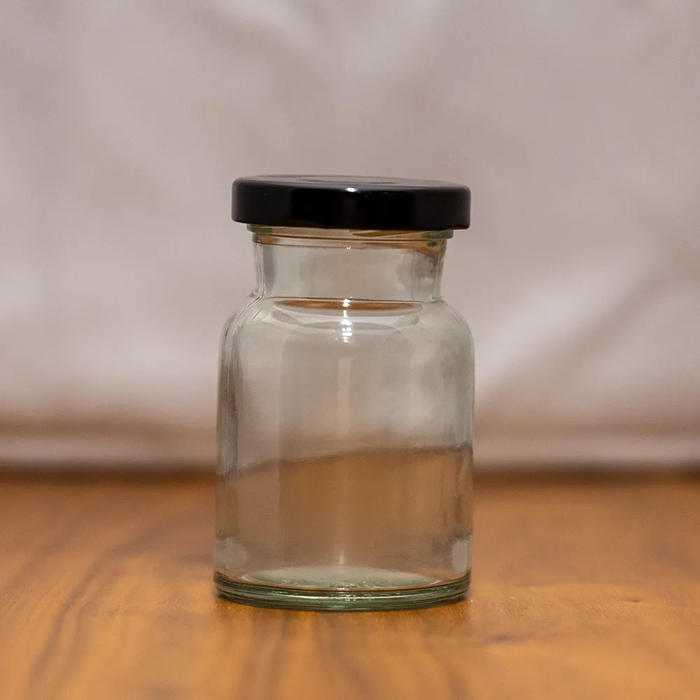 Rundglas mit schwarzem Deckel 150ml