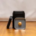 Tee/Kräuter Dose quadratisch mattschwarz mit Doppeldeckel