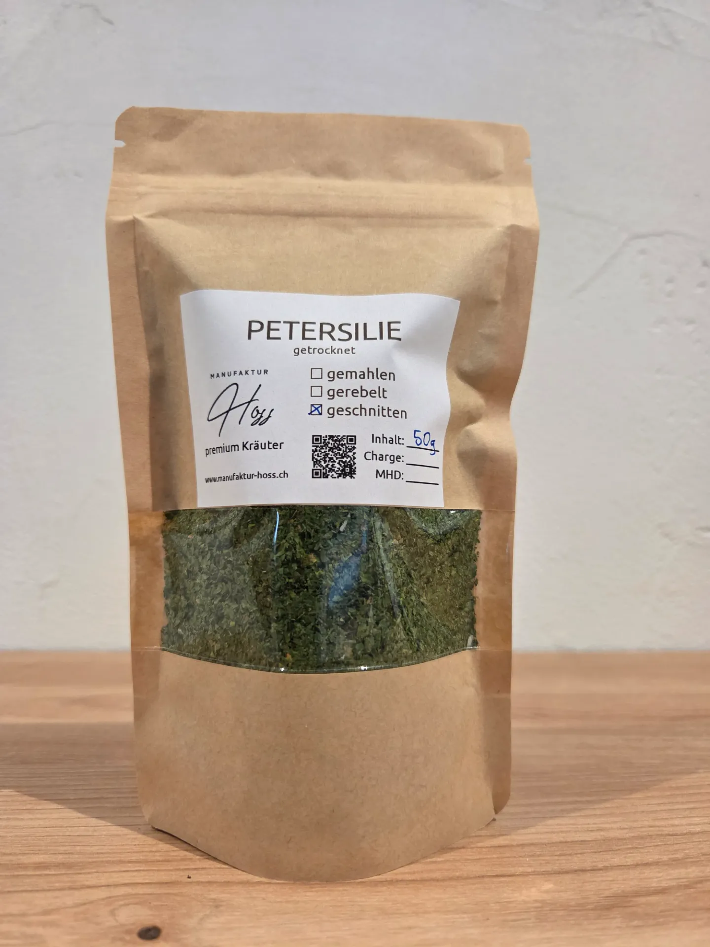 Petersilie gerebelt