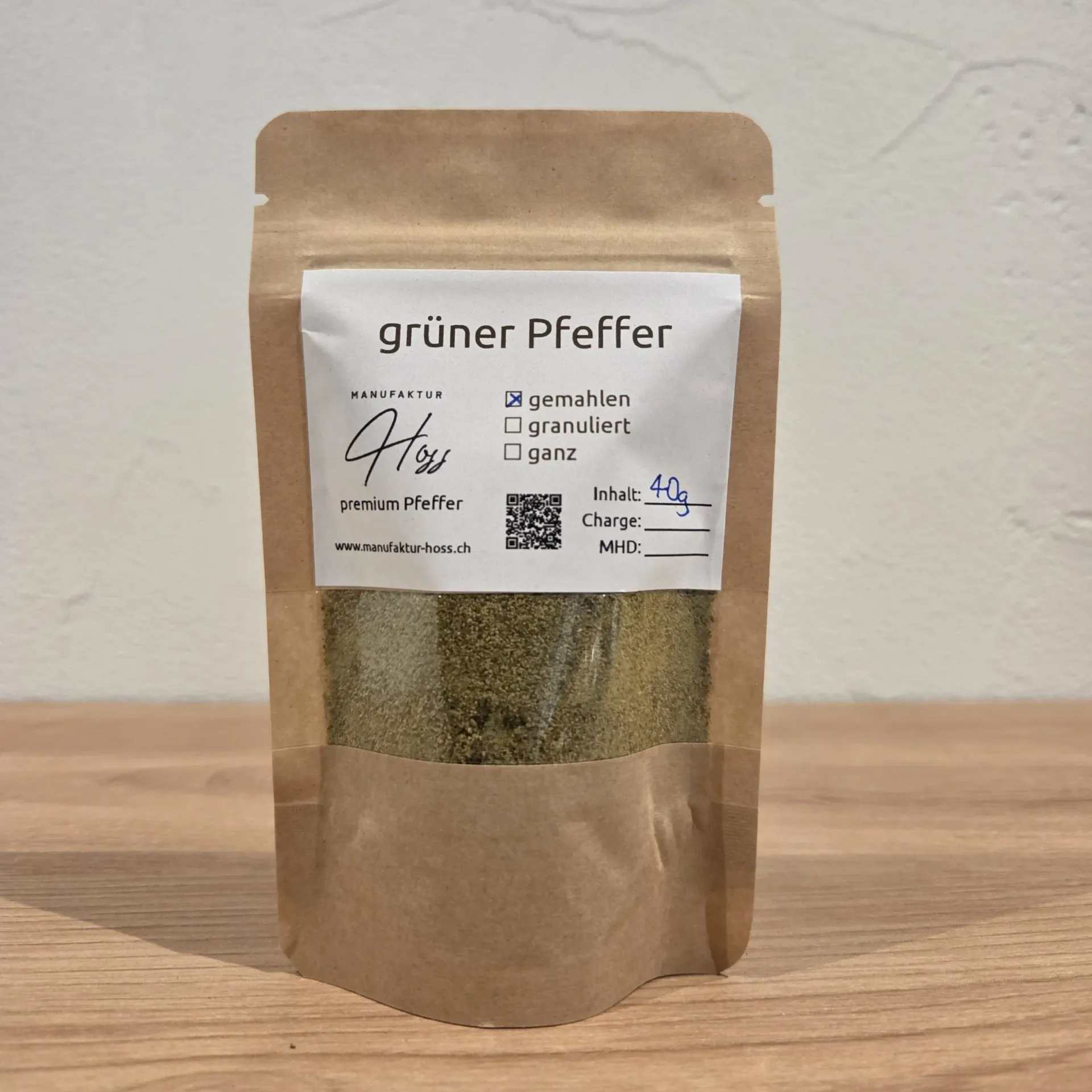 grüner Pfeffer gemahlen