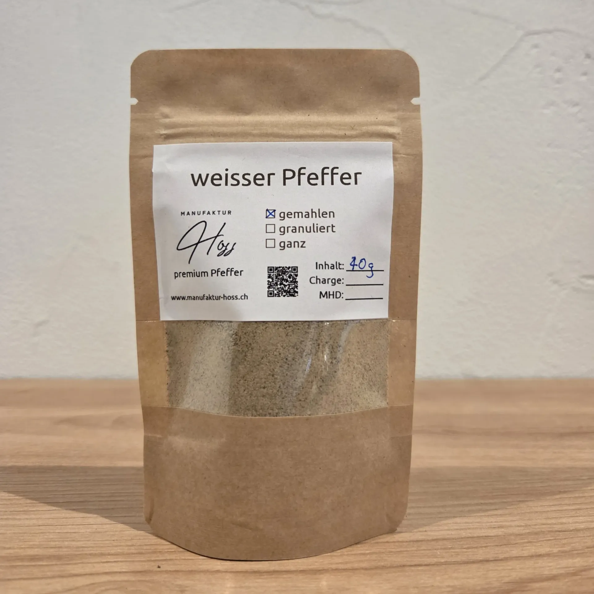 weisser Pfeffer gemahlen